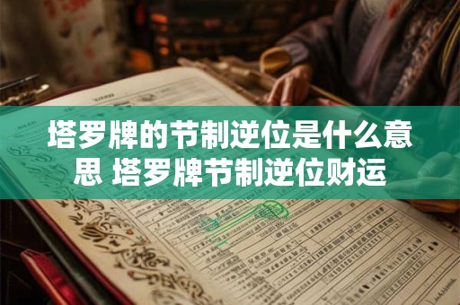 详细阅读:塔罗牌的节制逆位是什么意思 塔罗牌节制逆位财运 塔罗牌的节制逆位是什么意思 塔罗牌节制逆位财运