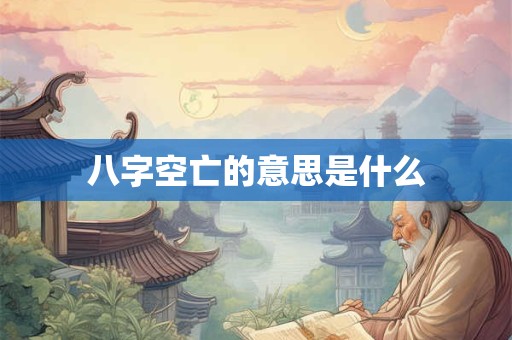 八字空亡的意思是什么
