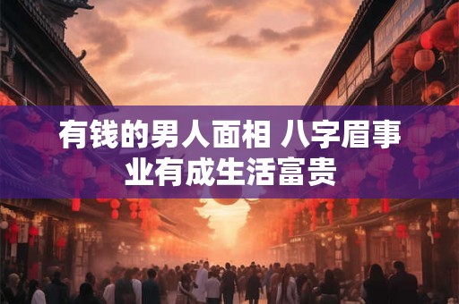 有钱的男人面相 八字眉事业有成生活富贵