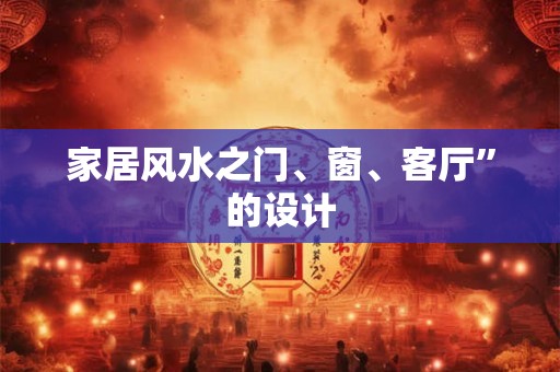 家居风水之门、窗、客厅”的设计