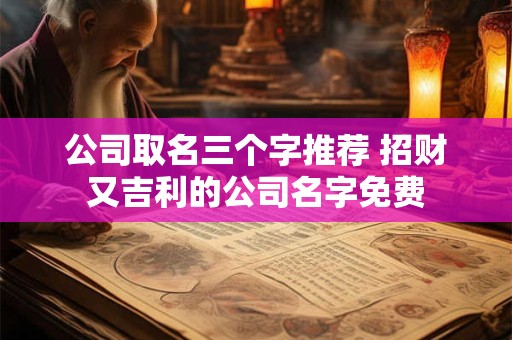 公司取名三个字推荐 招财又吉利的公司名字免费