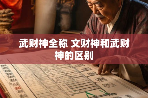 武财神全称 文财神和武财神的区别