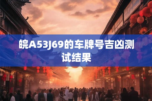 皖A53J69的车牌号吉凶测试结果