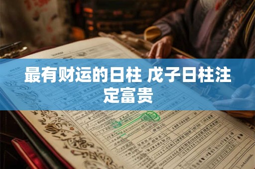 最有财运的日柱 戊子日柱注定富贵