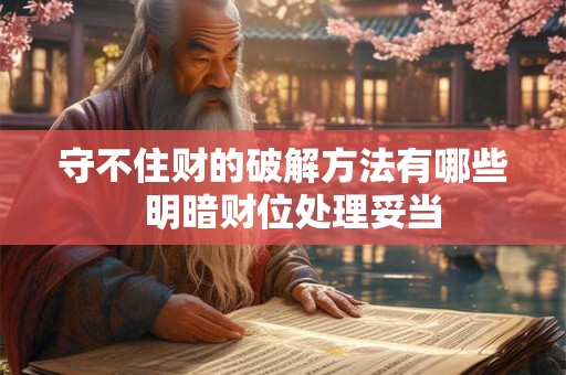 守不住财的破解方法有哪些  明暗财位处理妥当