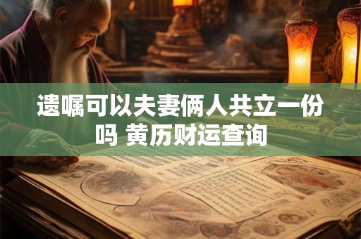 遗嘱可以夫妻俩人共立一份吗 黄历财运查询