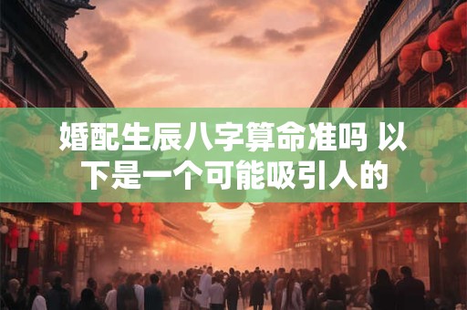 婚配生辰八字算命准吗 以下是一个可能吸引人的