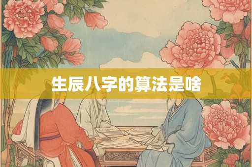 生辰八字的算法是啥