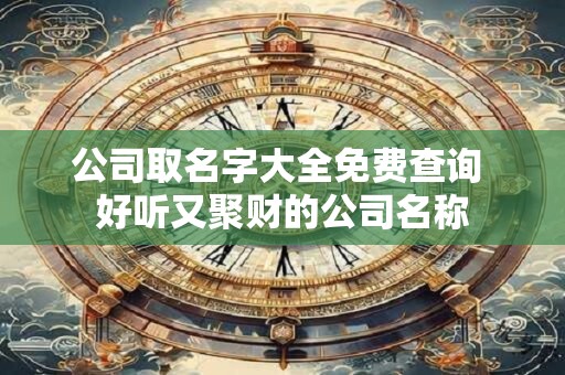 公司取名字大全免费查询 好听又聚财的公司名称