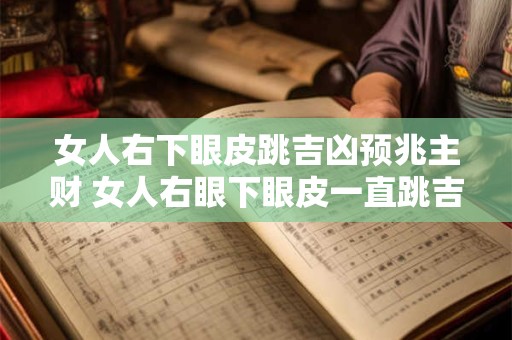 女人右下眼皮跳吉凶预兆主财 女人右眼下眼皮一直跳吉凶