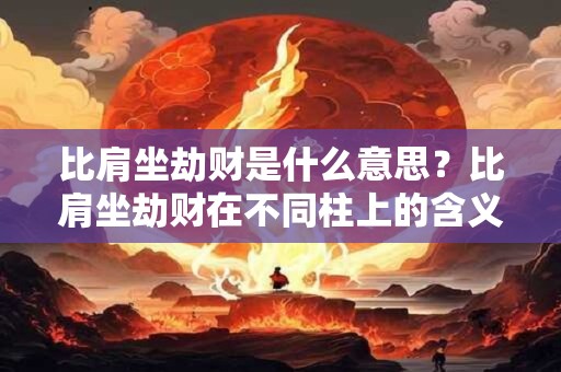 比肩坐劫财是什么意思？比肩坐劫财在不同柱上的含义