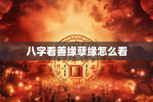 八字看善缘孽缘怎么看