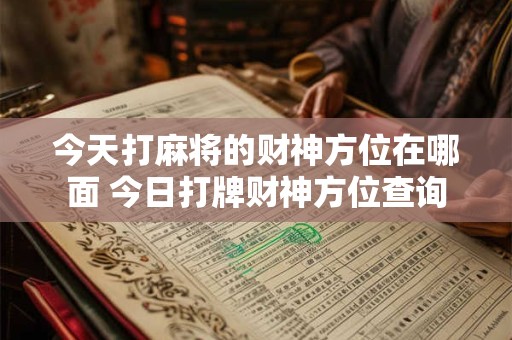 今天打麻将的财神方位在哪面 今日打牌财神方位查询