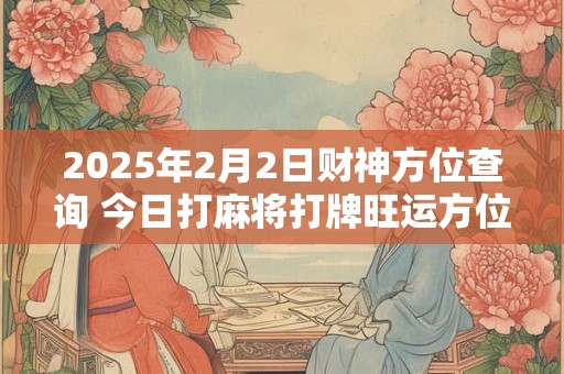 2025年2月2日财神方位查询 今日打麻将打牌旺运方位