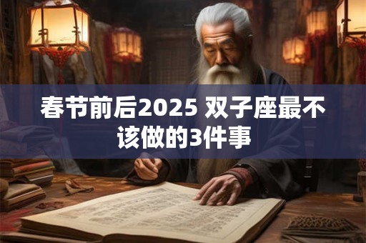 春节前后2025 双子座最不该做的3件事