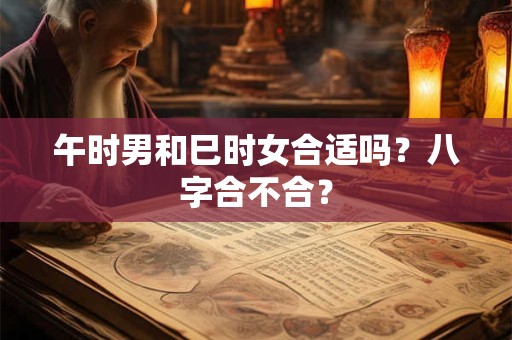 午时男和巳时女合适吗？八字合不合？