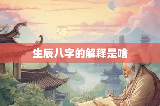 生辰八字的解释是啥