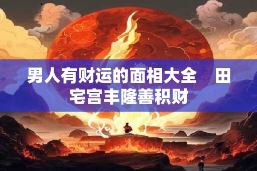 男人有财运的面相大全　田宅宫丰隆善积财