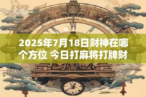 详细阅读:2025年7月18日财神在哪个方位 今日打麻将打牌财运方位 2025年7月18日财神在哪个方位 今日打麻将打牌财运方位