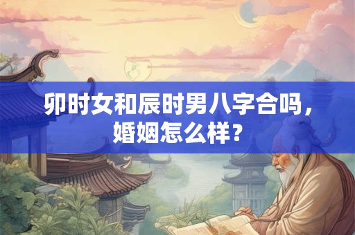 卯时女和辰时男八字合吗，婚姻怎么样？