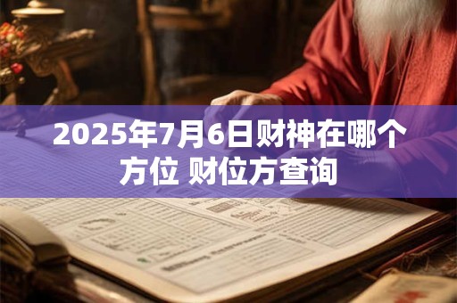 2025年7月6日财神在哪个方位 财位方查询