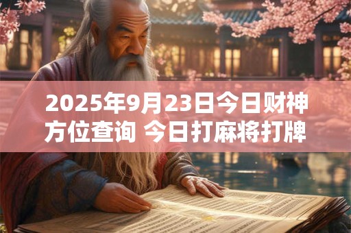 2025年9月23日今日财神方位查询 今日打麻将打牌财神方位