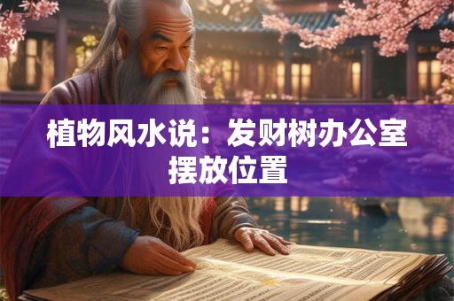 植物风水说：发财树办公室摆放位置