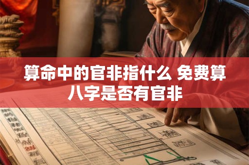 算命中的官非指什么 免费算八字是否有官非