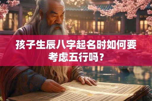 孩子生辰八字起名时如何要考虑五行吗？