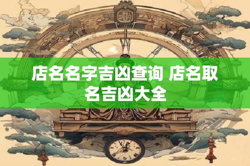 店名名字吉凶查询 店名取名吉凶大全