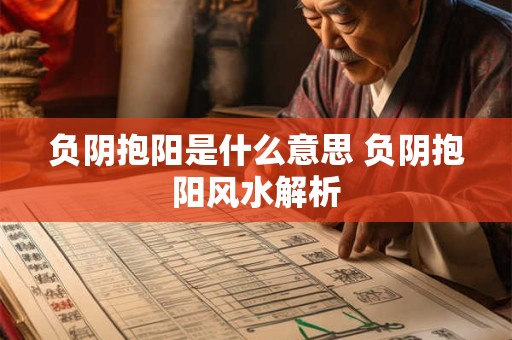 负阴抱阳是什么意思 负阴抱阳风水解析