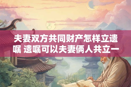 夫妻双方共同财产怎样立遗嘱 遗嘱可以夫妻俩人共立一份吗