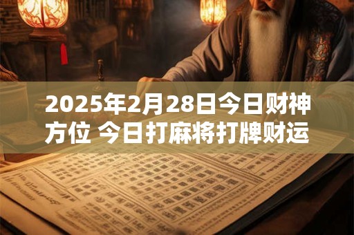 2025年2月28日今日财神方位 今日打麻将打牌财运方位
