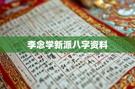 李念学新派八字资料