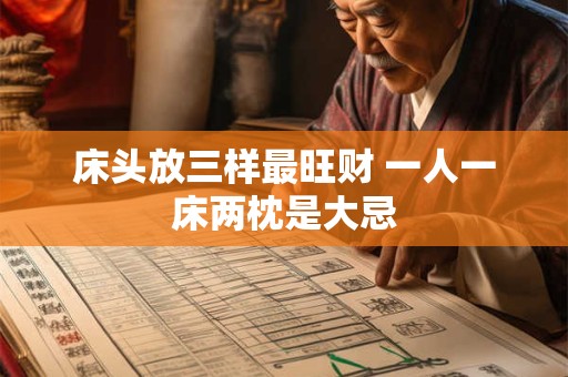 床头放三样最旺财 一人一床两枕是大忌