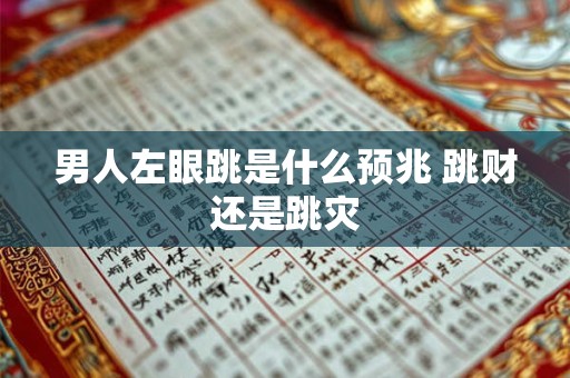 男人左眼跳是什么预兆 跳财还是跳灾