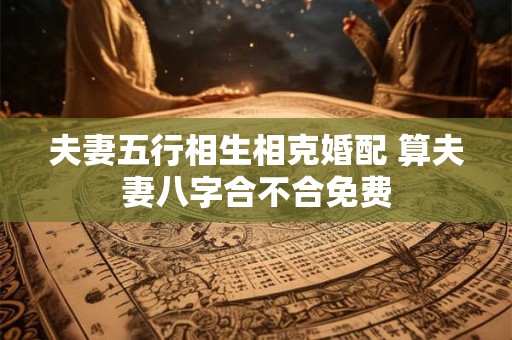 夫妻五行相生相克婚配 算夫妻八字合不合免费