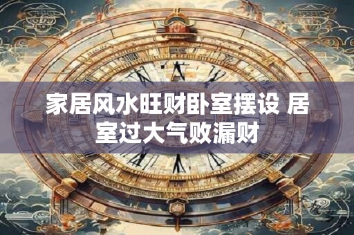 家居风水旺财卧室摆设 居室过大气败漏财