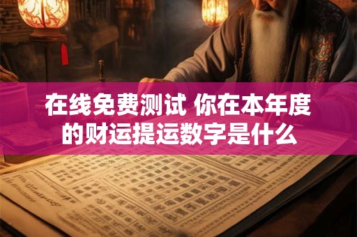 在线免费测试 你在本年度的财运提运数字是什么