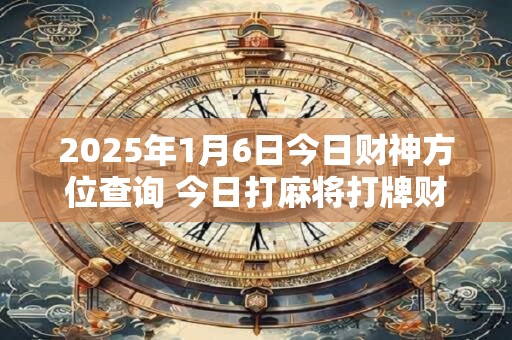 2025年1月6日今日财神方位查询 今日打麻将打牌财运方位