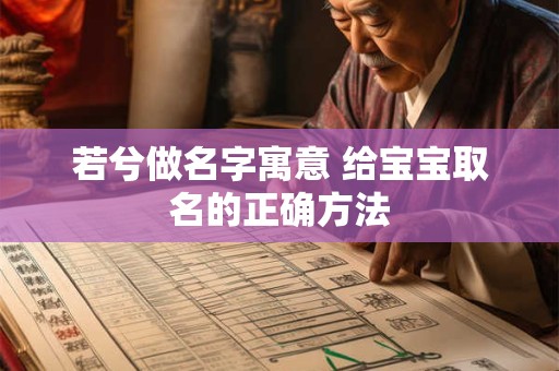 若兮做名字寓意 给宝宝取名的正确方法