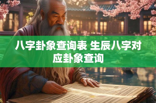 八字卦象查询表 生辰八字对应卦象查询