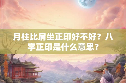 月柱比肩坐正印好不好？八字正印是什么意思？