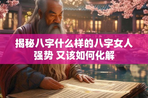 揭秘八字什么样的八字女人强势 又该如何化解