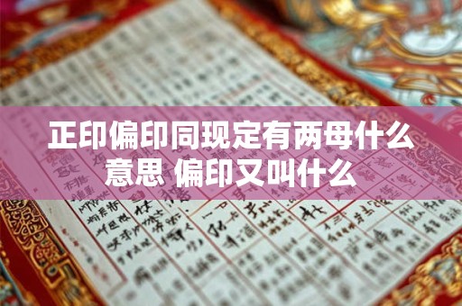 详细阅读:正印偏印同现定有两母什么意思 偏印又叫什么 正印偏印同现定有两母什么意思 偏印又叫什么