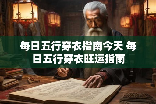 每日五行穿衣指南今天 每日五行穿衣旺运指南