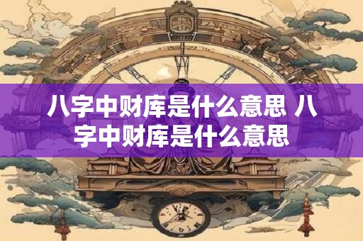 八字中财库是什么意思 八字中财库是什么意思
