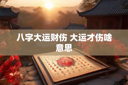 八字大运财伤 大运才伤啥意思
