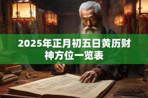 2025年正月初五日黄历财神方位一览表