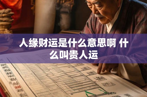 人缘财运是什么意思啊 什么叫贵人运